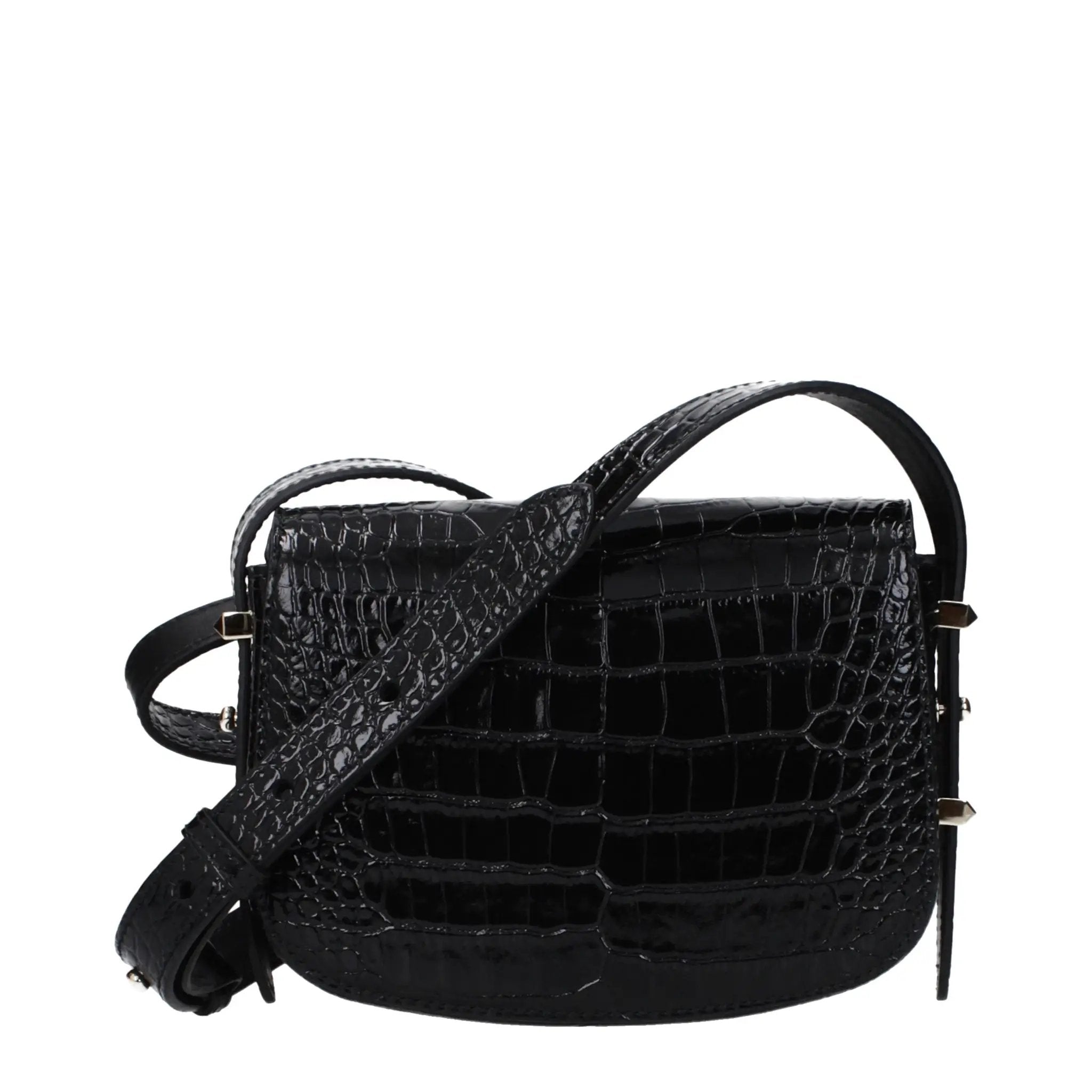 Sac bandoulière en cuir noir pour femme – Jimmy Choo Sangle réglable et amovible Logo