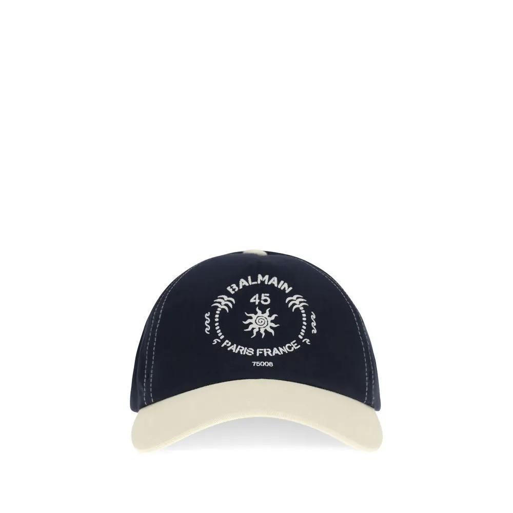 Casquette Balmain en coton bleu
