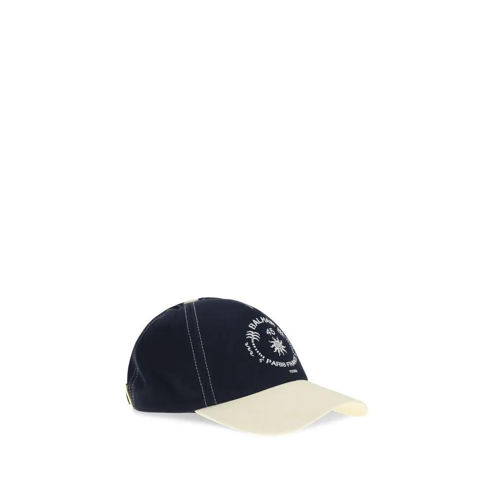 Casquette Balmain en coton bleu