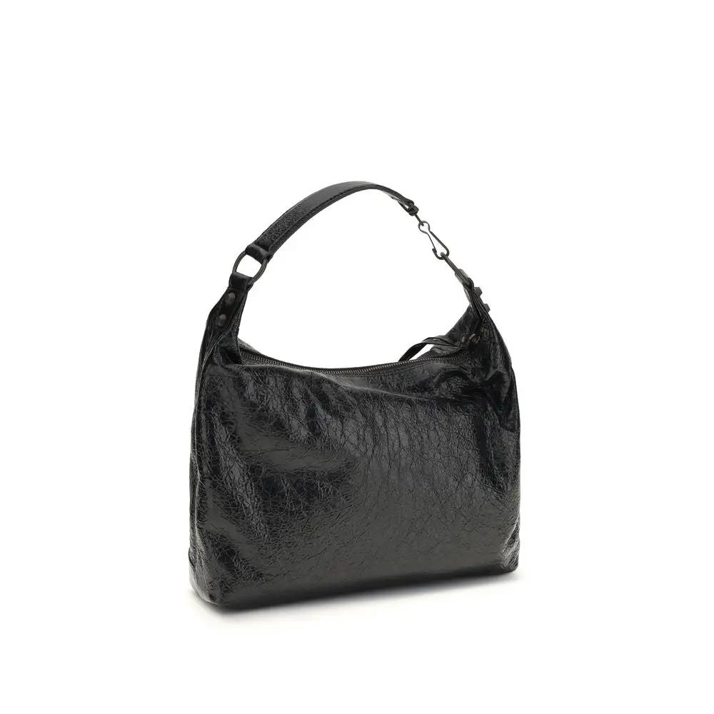 Balenciaga Black Lamb Ovis Aries Aries Shoulder Bag