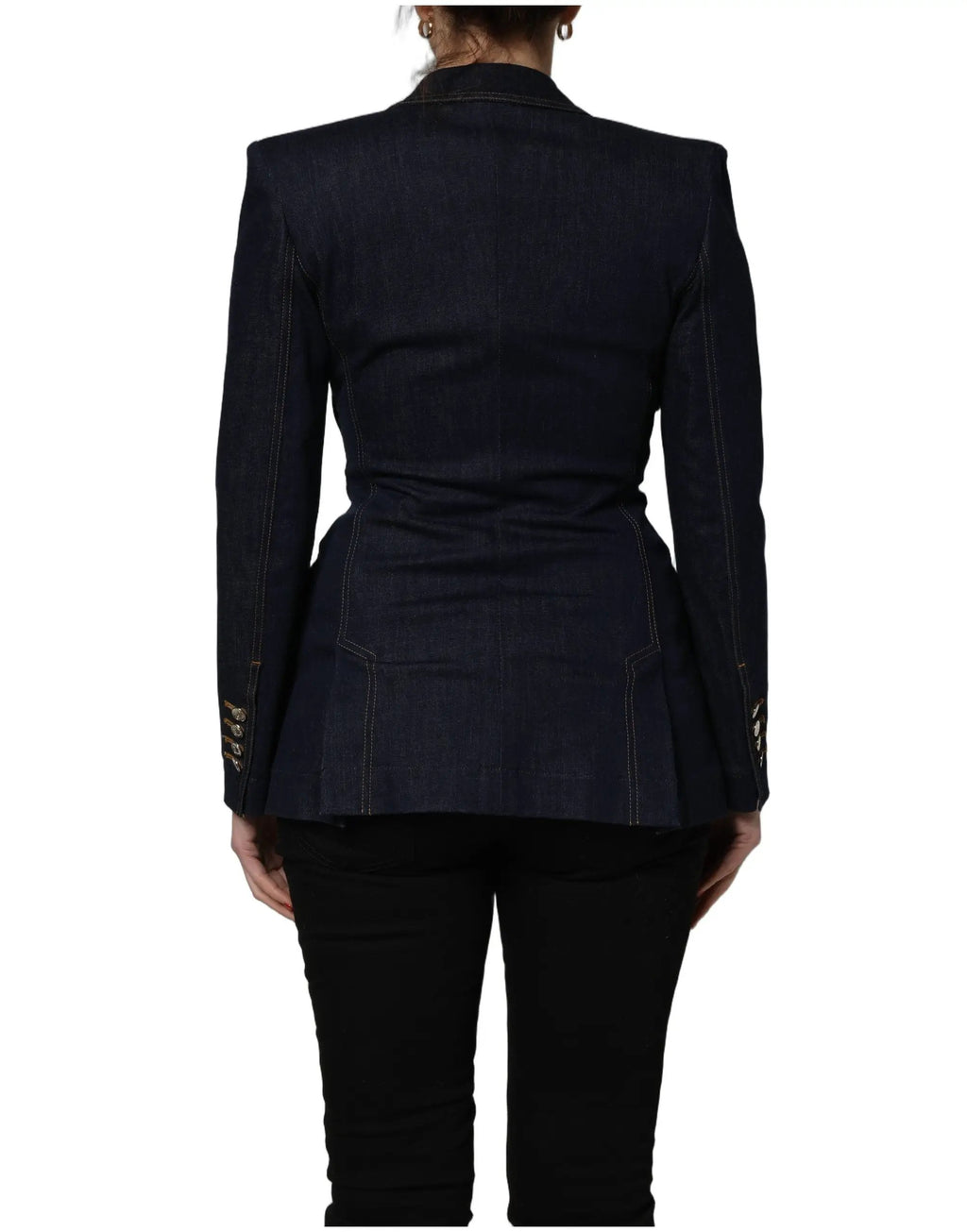 Dolce & Gabbana Blue Single-Breasted Denim Blazer Jacket