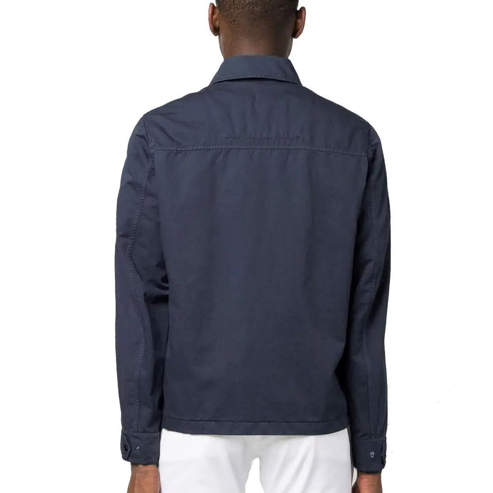 Manteau coton lin bleu homme – Herno léger boutons pression