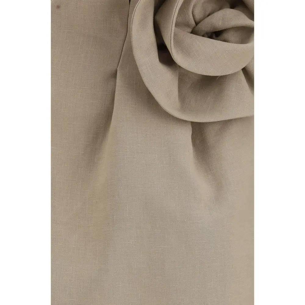 Magda Butrym Beige Linen Mini Skirt