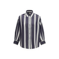 Cruna Blue Viscose Pattern Shirt