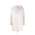 Manteau léger blanc pour femme – Veste à capuche Herno avec cordon de serrage et fermeture éclair