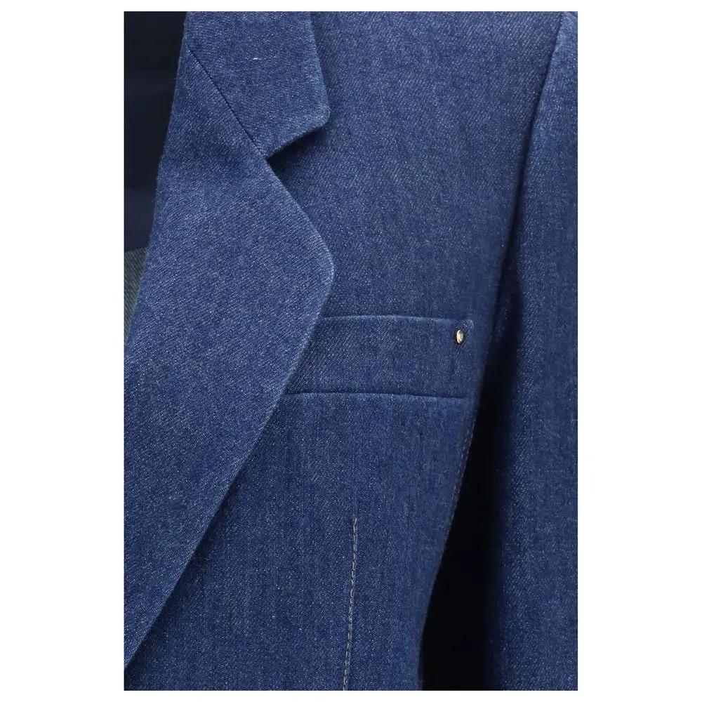 Giorgio Armani Blue Elastane Denim Jacket