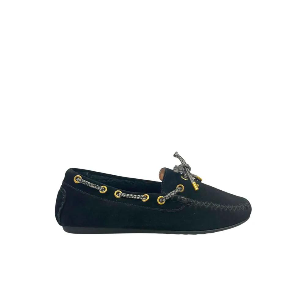 Borbonese Black Rubber Women Loafer