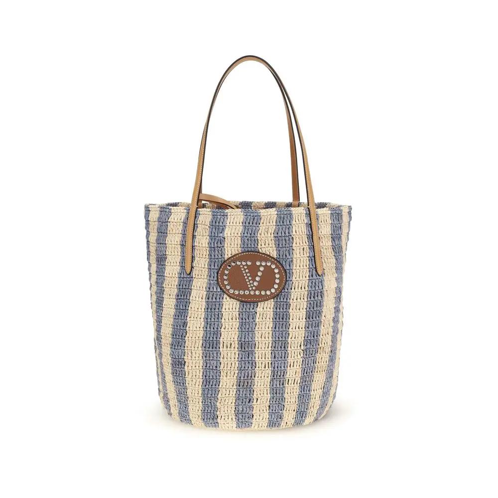 Valentino Garavani Multicolor Raffia Backet Bag