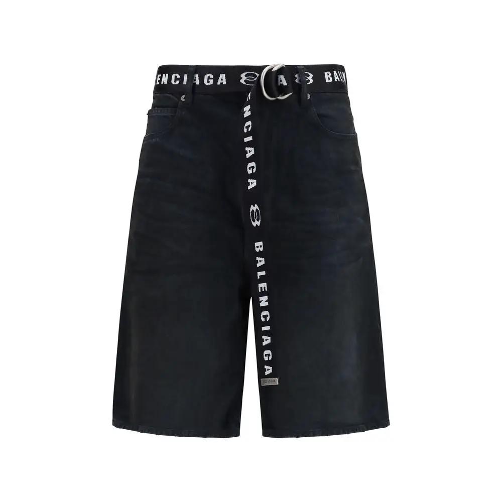 Bermuda en coton noir Balenciaga