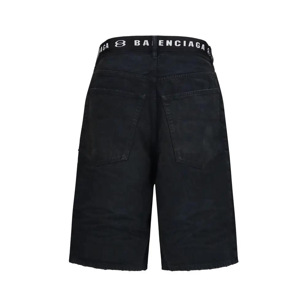 Bermuda en coton noir Balenciaga