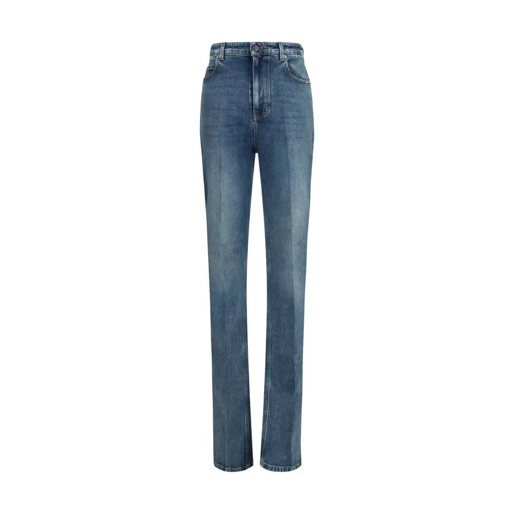 Women’s High-Waisted Skinny Jeans – Balenciaga Blue Cotton Slim Fit SS26