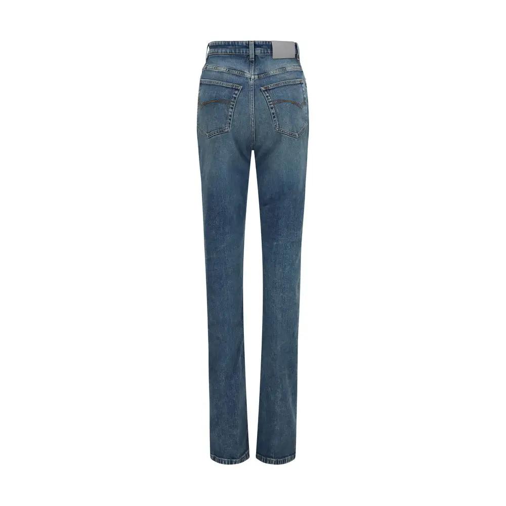 Women’s High-Waisted Skinny Jeans – Balenciaga Blue Cotton Slim Fit SS26