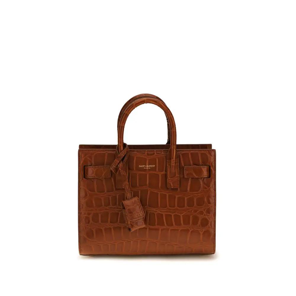 Sac bandoulière Saint Laurent Bos Taurus en cuir de veau marron