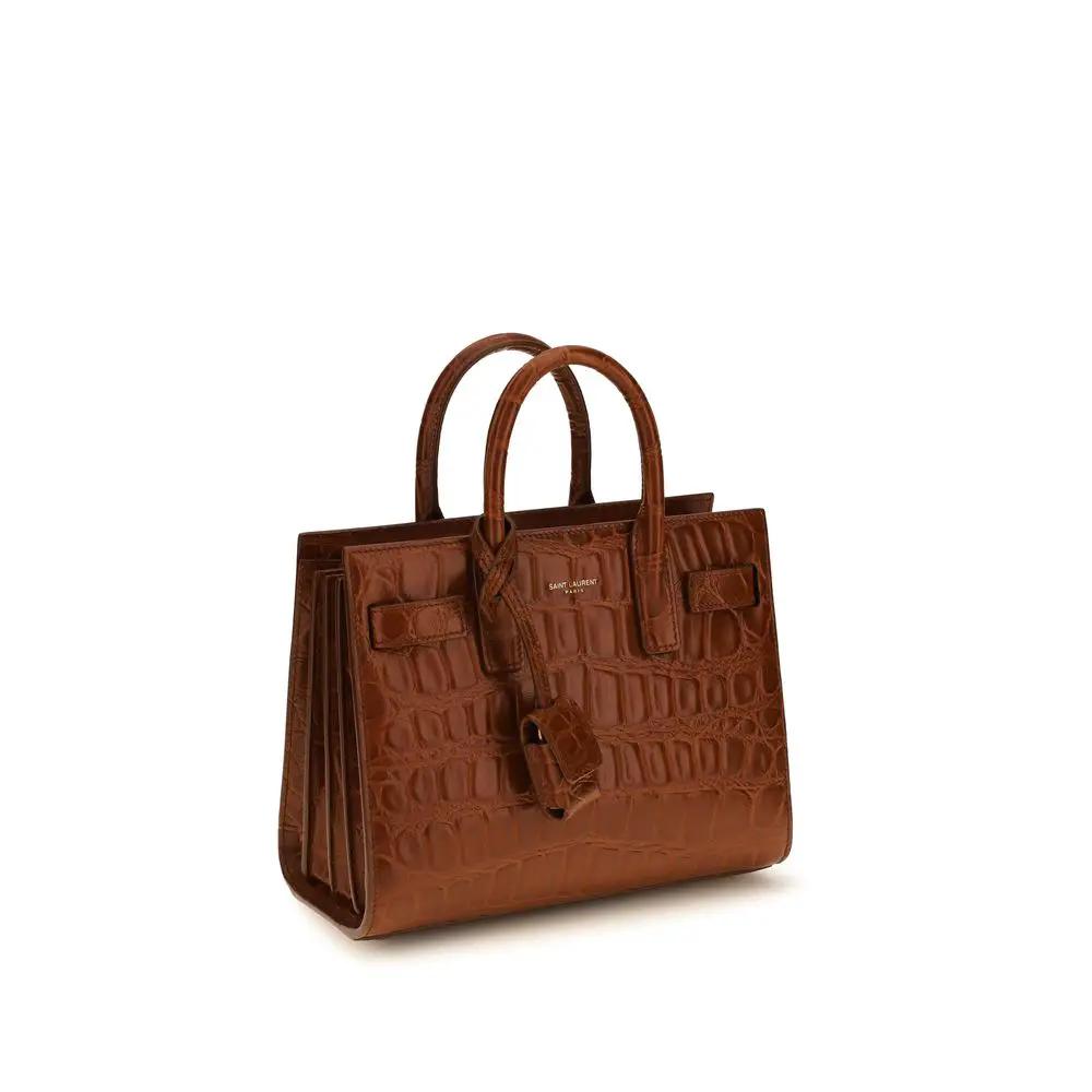 Sac bandoulière Saint Laurent Bos Taurus en cuir de veau marron