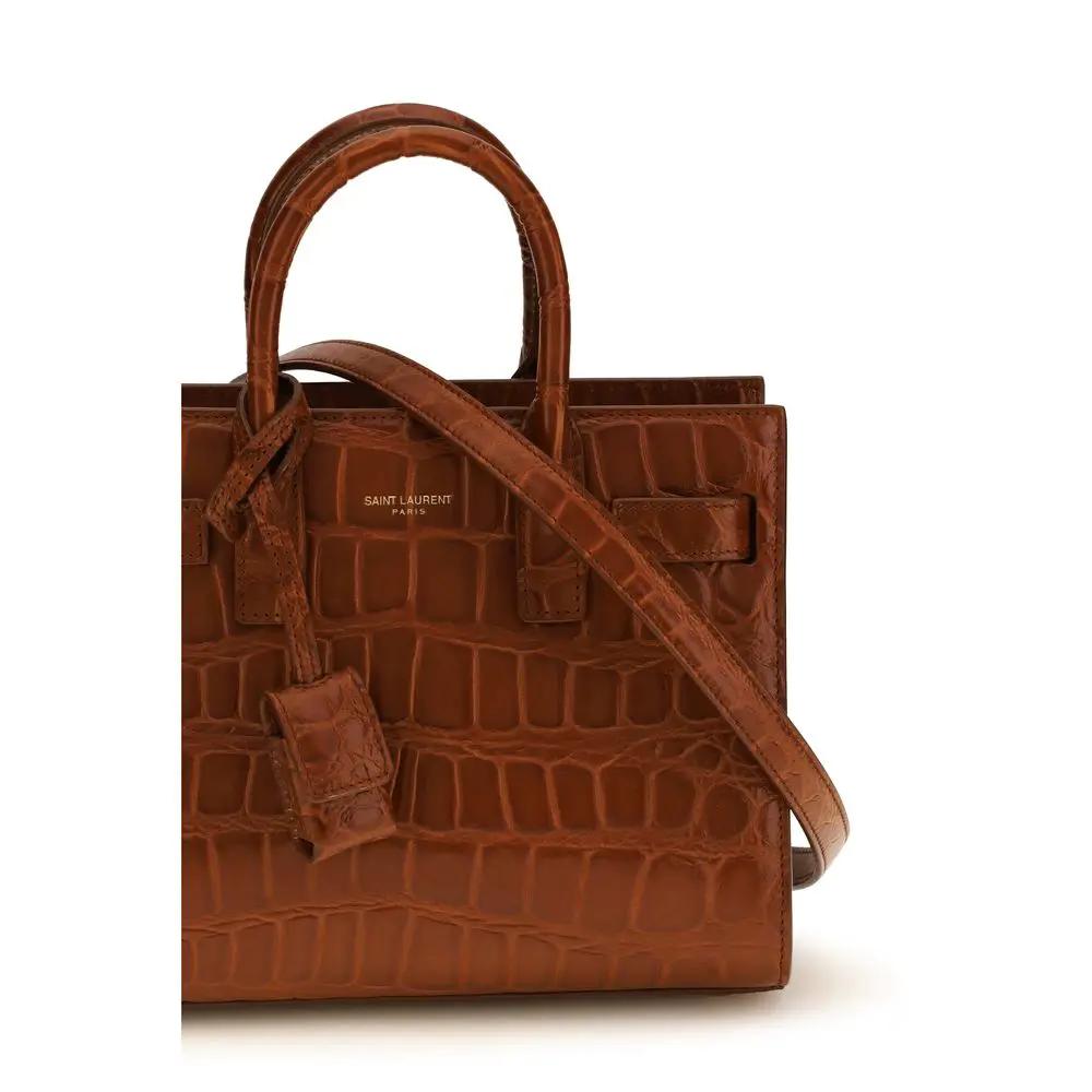 Sac bandoulière Saint Laurent Bos Taurus en cuir de veau marron