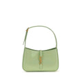 Sac épaule cuir verni femme – Saint Laurent plaque YSL géométrique SS26