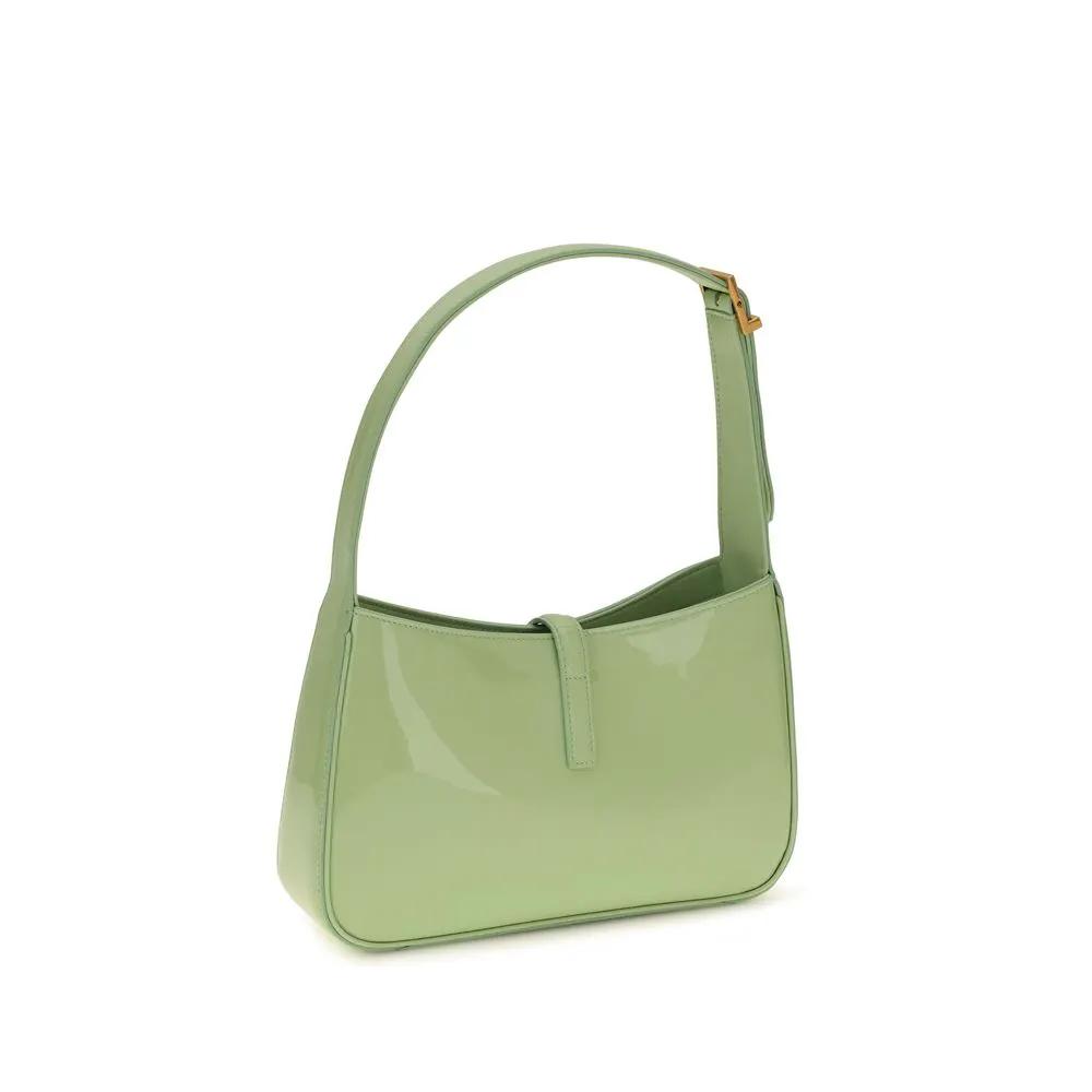 Sac épaule cuir verni femme – Saint Laurent plaque YSL géométrique SS26