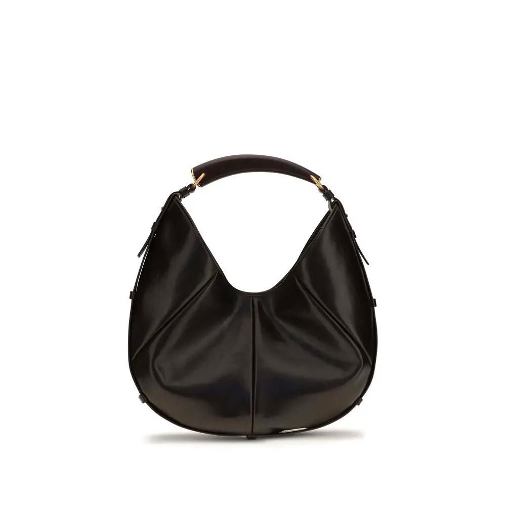 Sac porté épaule en daim marron pour femme – Saint Laurent Mombasa Medium Hobo SS26