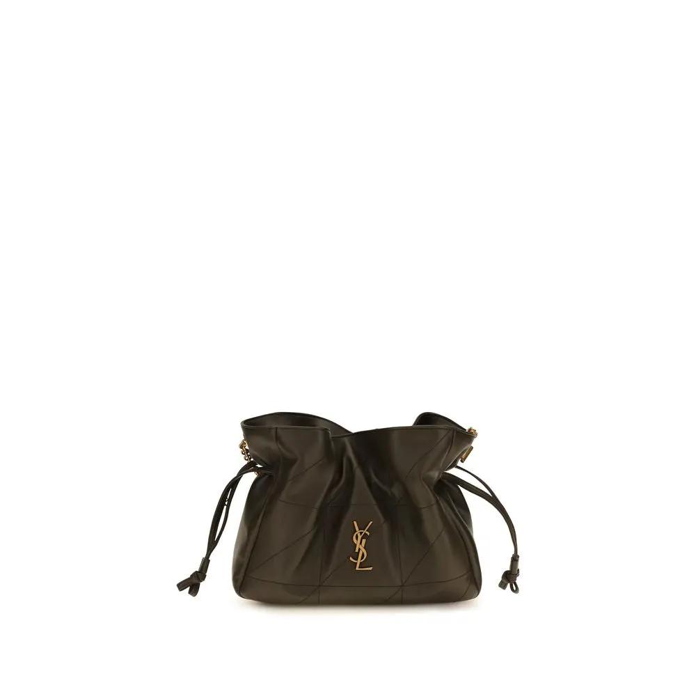 Women’s Jamie Pouch Shoulder Bag – Saint Laurent Bicolor Lamb Leather Cassandre SS26