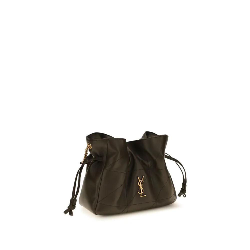 Women’s Jamie Pouch Shoulder Bag – Saint Laurent Bicolor Lamb Leather Cassandre SS26