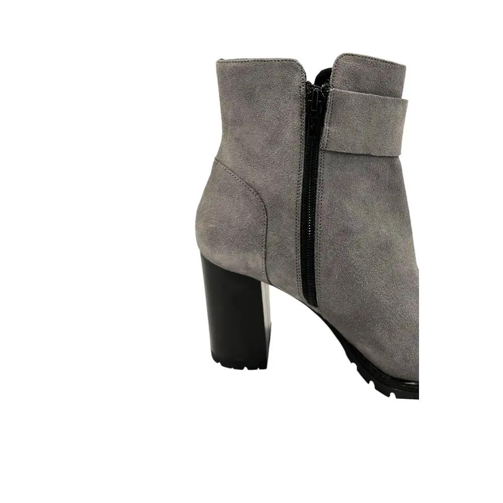 Bottes pour femmes en cuir gris bourbonais