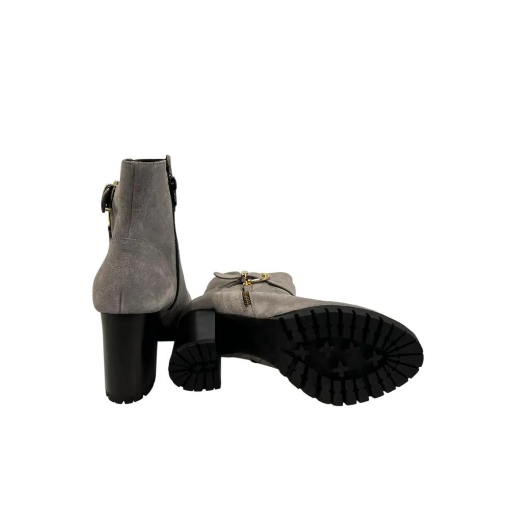 Bottes pour femmes en cuir gris bourbonais