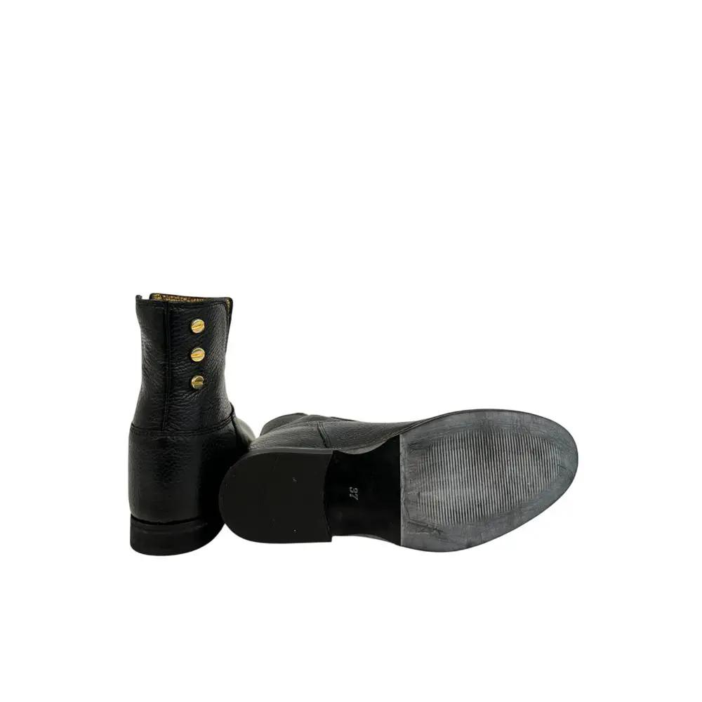 Borbonese Black Leather Women Boot