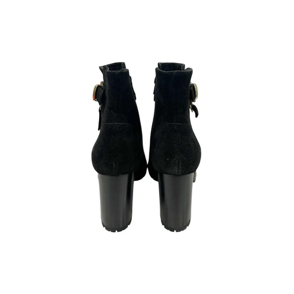 Bottes Borbonese en cuir noir pour femme