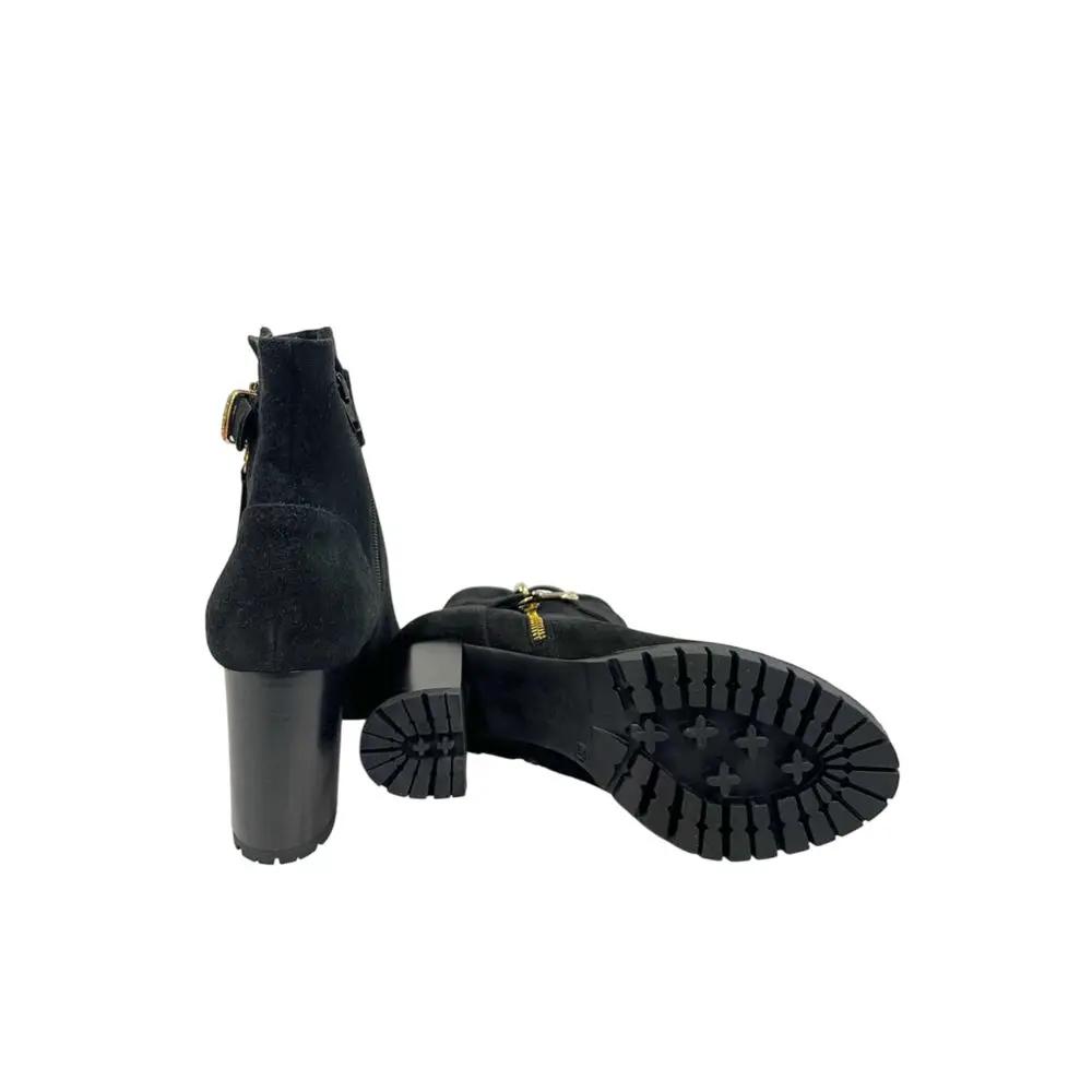 Bottes Borbonese en cuir noir pour femme