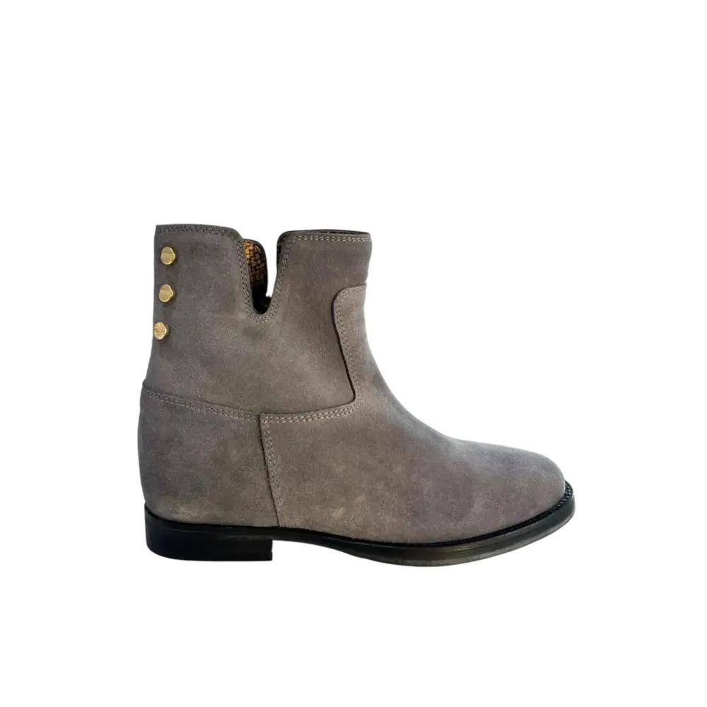 Bottes pour femmes en cuir gris bourbonais
