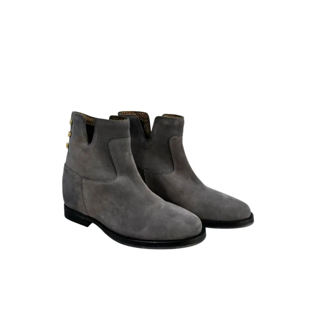 Bottes pour femmes en cuir gris bourbonais