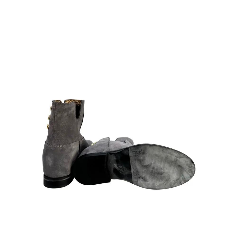 Bottes pour femmes en cuir gris bourbonais