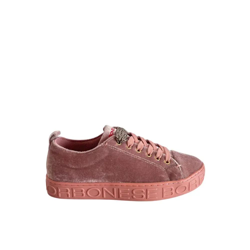 Baskets Borbonese roses en tissu pour femme