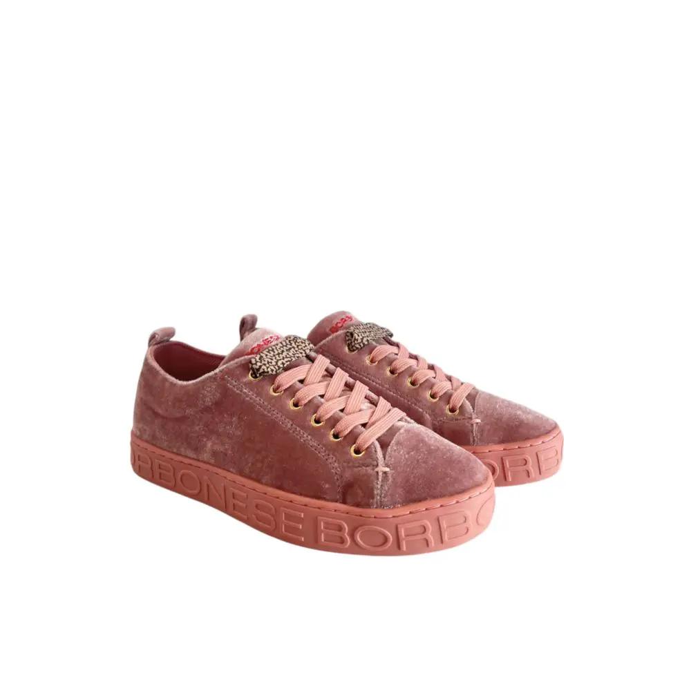 Baskets Borbonese roses en tissu pour femme