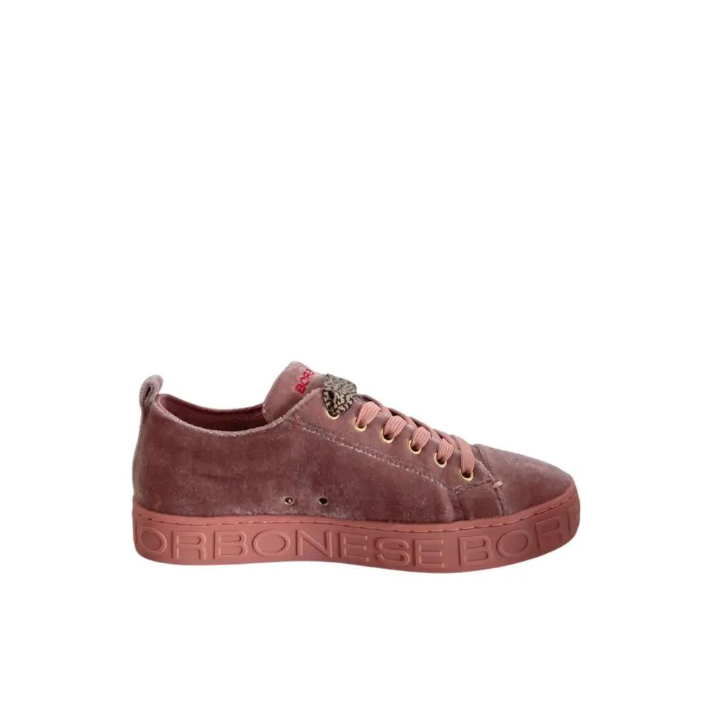 Baskets Borbonese roses en tissu pour femme