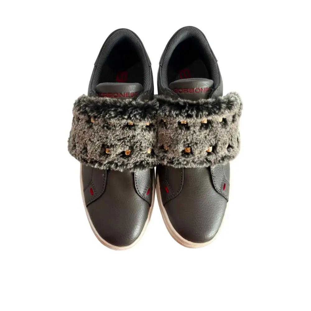 Baskets en caoutchouc gris Borbonese pour femme