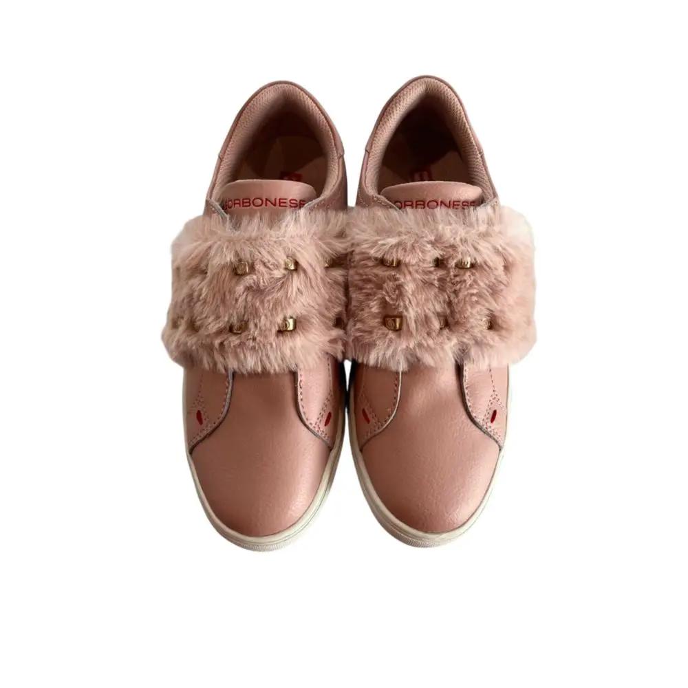 Baskets Borbonese roses en caoutchouc pour femme