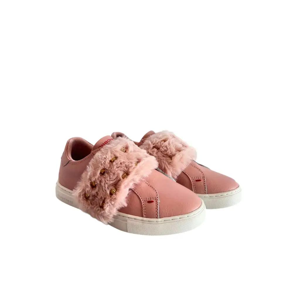 Baskets Borbonese roses en caoutchouc pour femme
