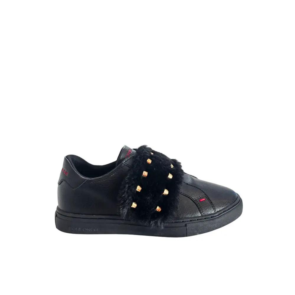 Baskets femme en caoutchouc noir Borbonese