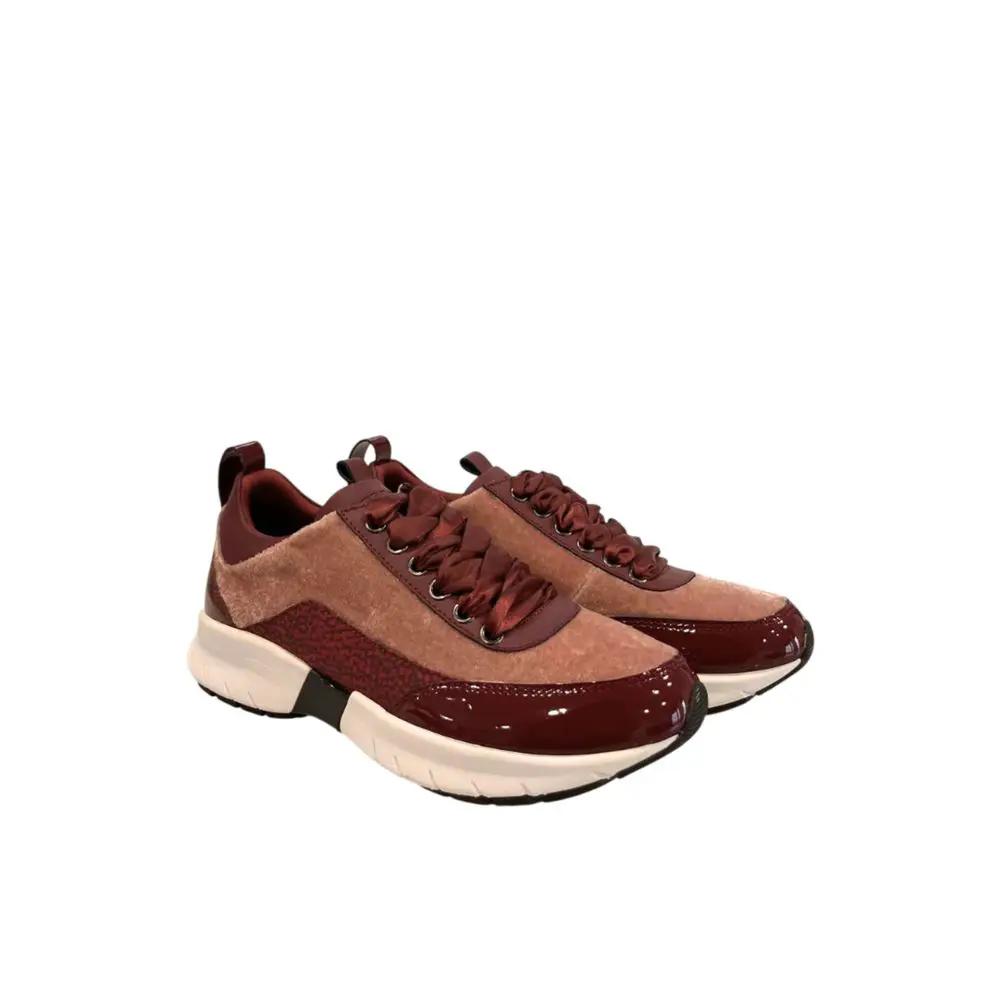 Baskets rouges en tissu pour femme Borbonese