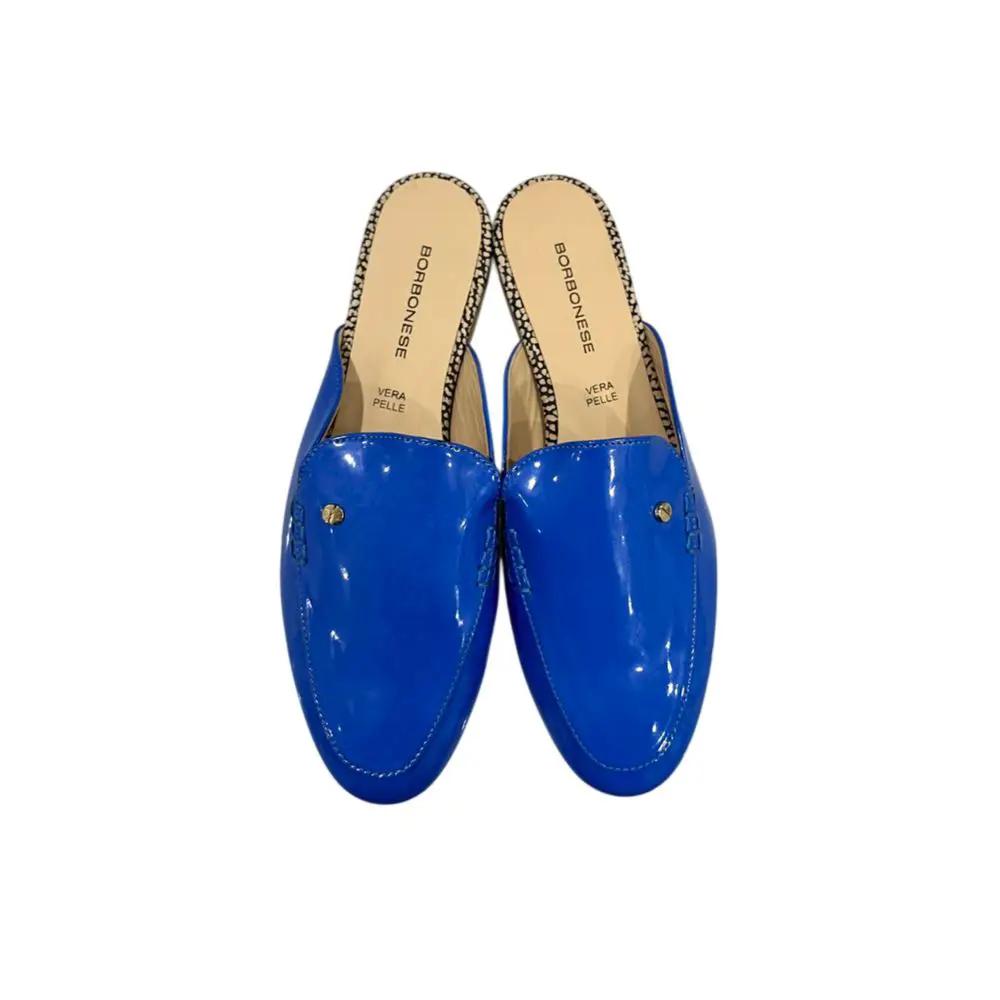 Borbonese Blue Leather Women Sandal