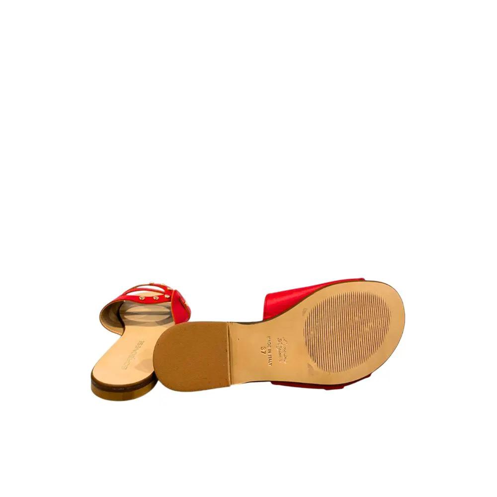 Borbonese Red Leather Women Sandal