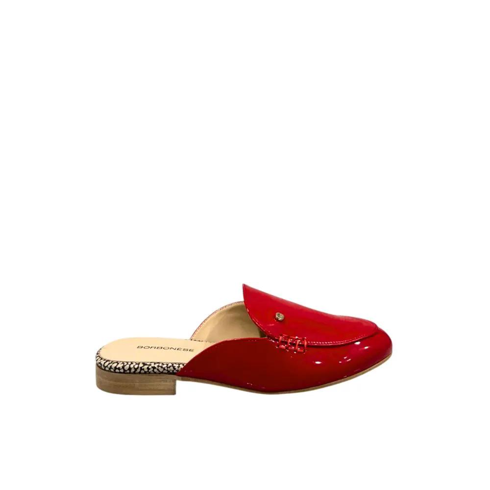 Borbonese Red Leather Women Sandal
