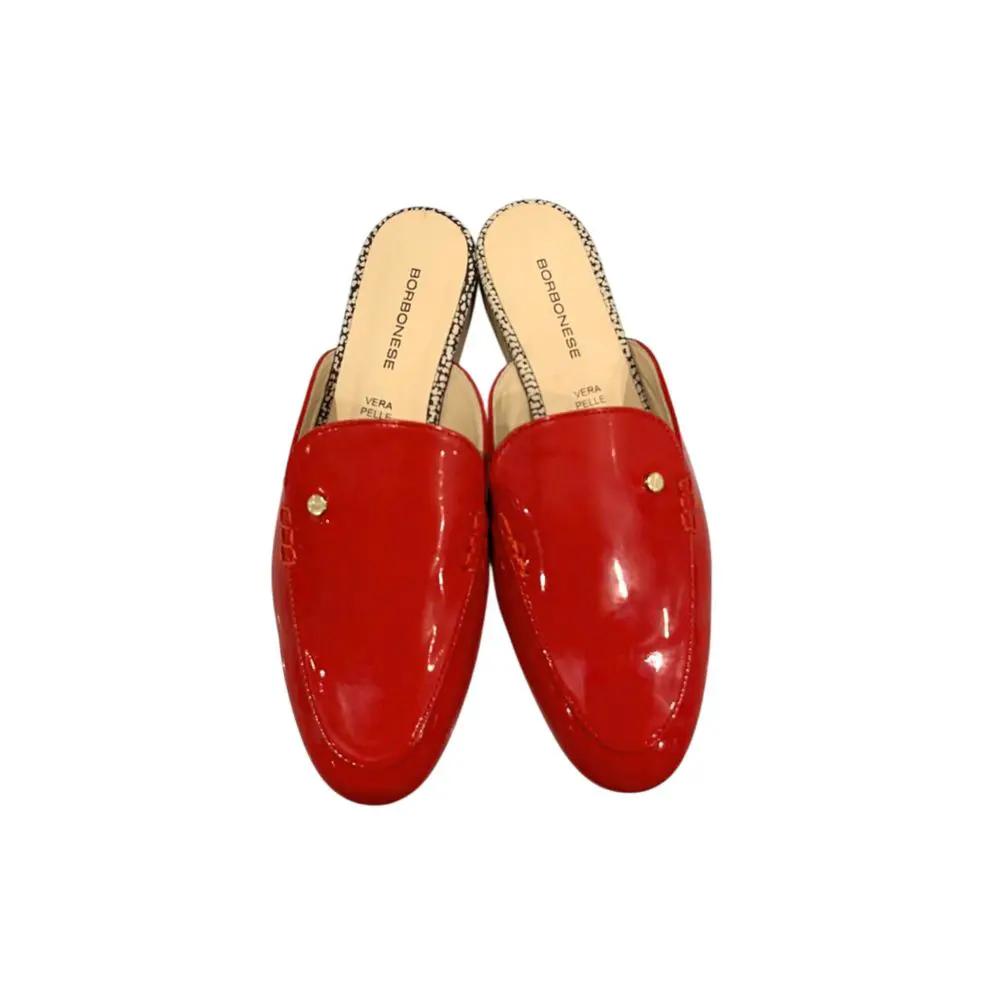 Borbonese Red Leather Women Sandal