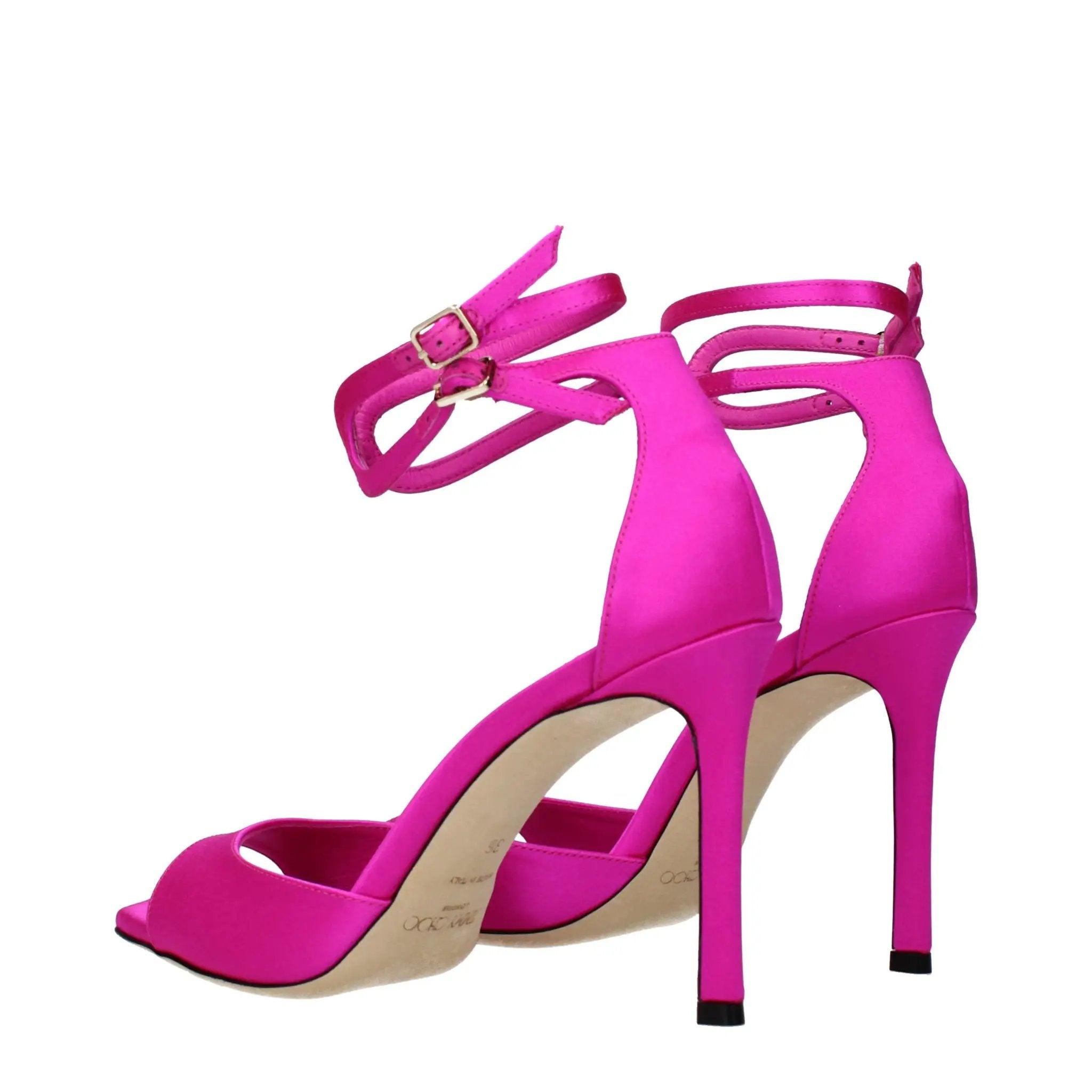 Jimmy Choo Pink Satin Stiletto Heel Sandals