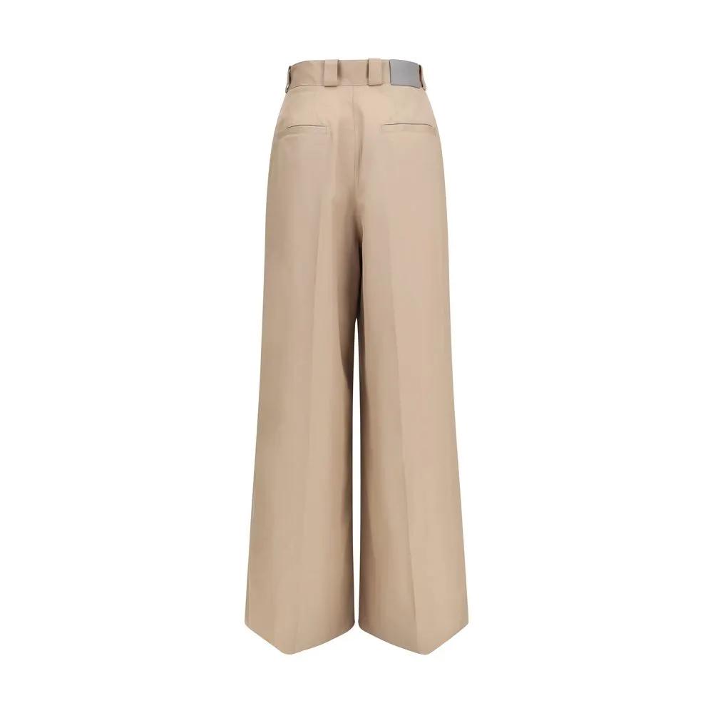 Pantalon évasé Balenciaga en coton beige