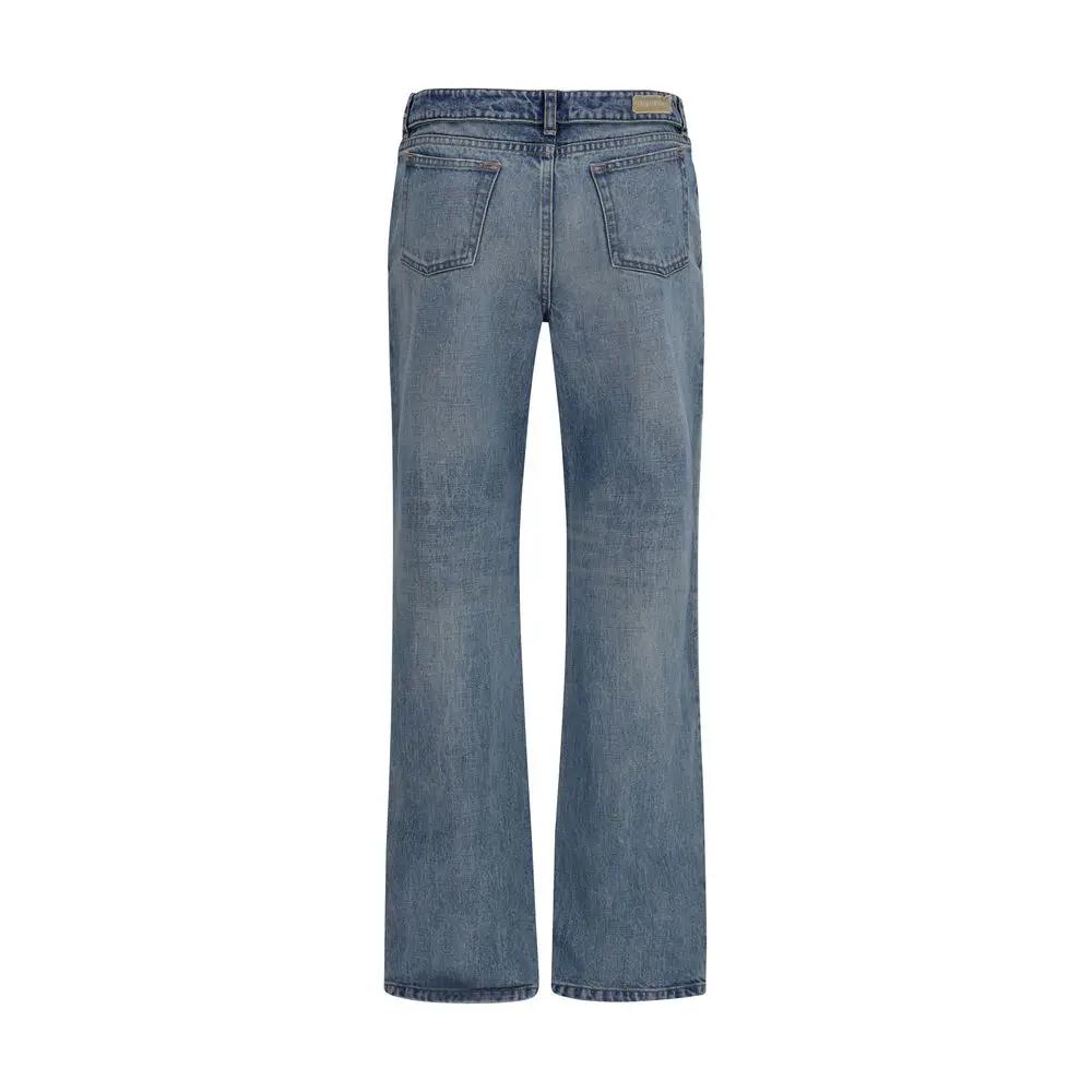 Alexander McQueen Blue Cotton Straight-Leg Jeans
