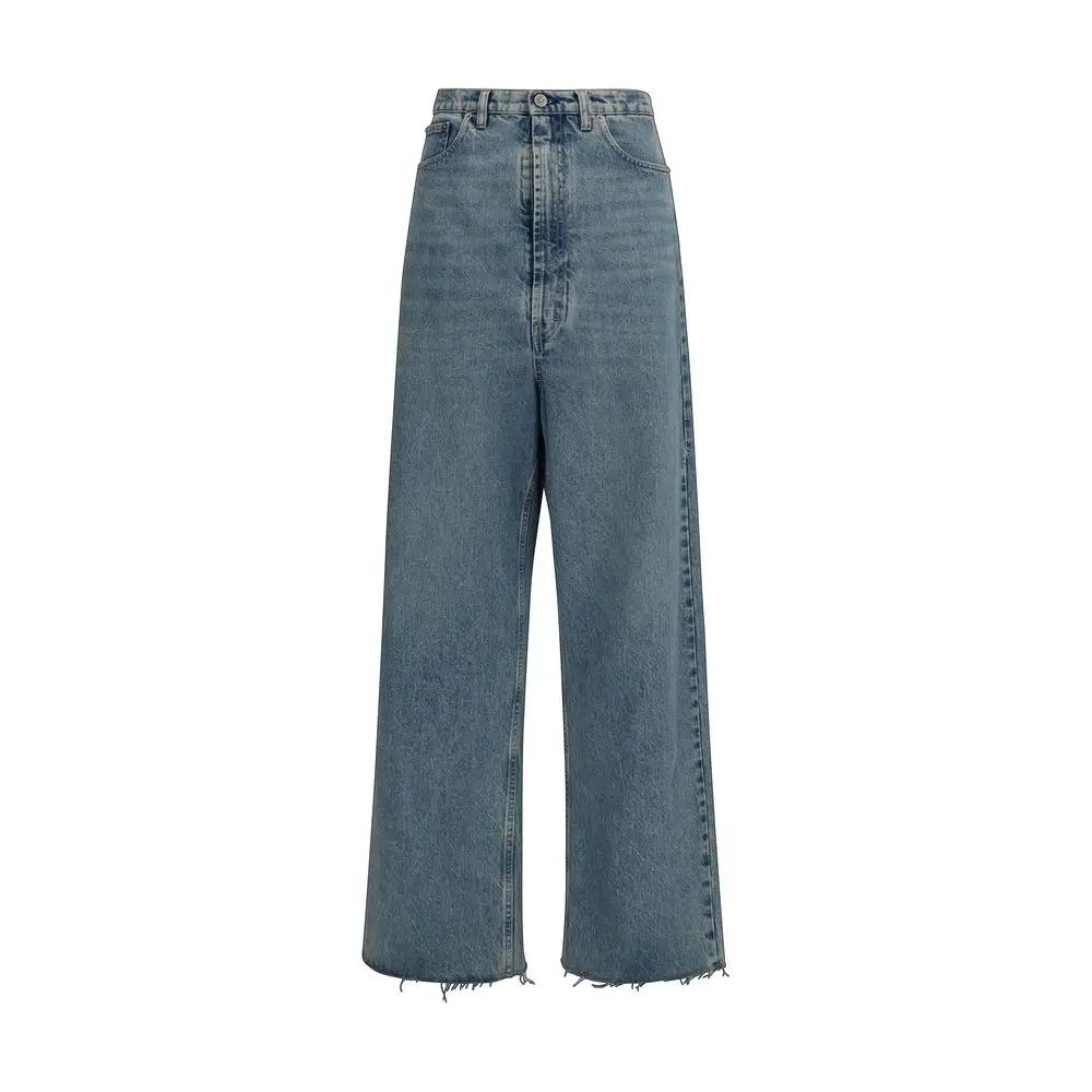 Maison Margiela Blue Cotton High-Waisted Jean