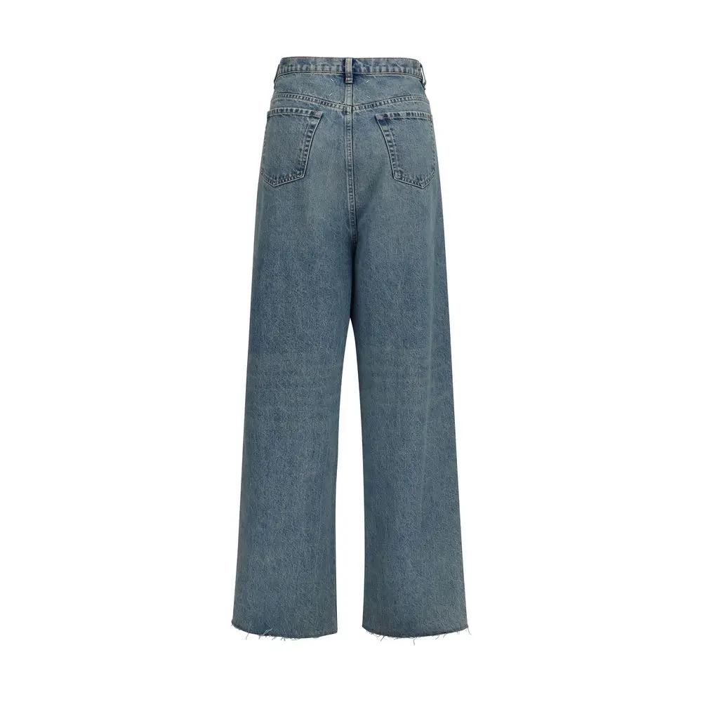 Maison Margiela Blue Cotton High-Waisted Jean