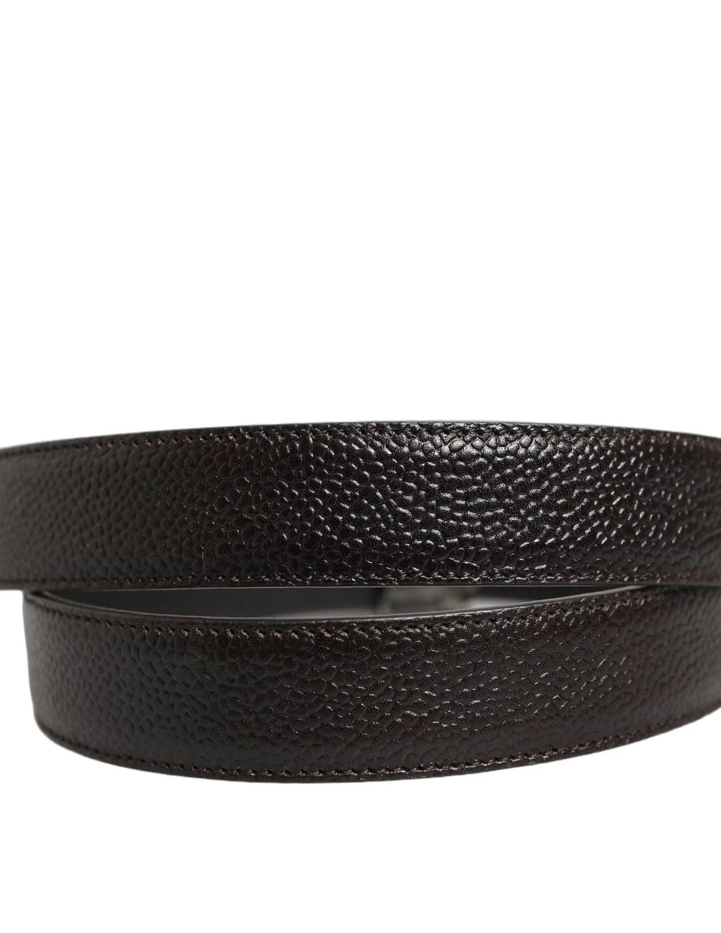 Ceinture Dolce & Gabbana en cuir de veau marron, style vintage, avec boucle argentée